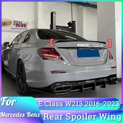 Rear Trunk Air Splitter Spoiler Wing For Mercedes Benz E Class W213 E180 E200 E220 E350 E400 C63 AMG Style Sedan Body Kit ABS
