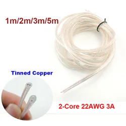 Transparent Round 2 Core Electrical Cable Clear Tinned Copper Wire Home Bedroom Bar Lighting Lamp Fitting