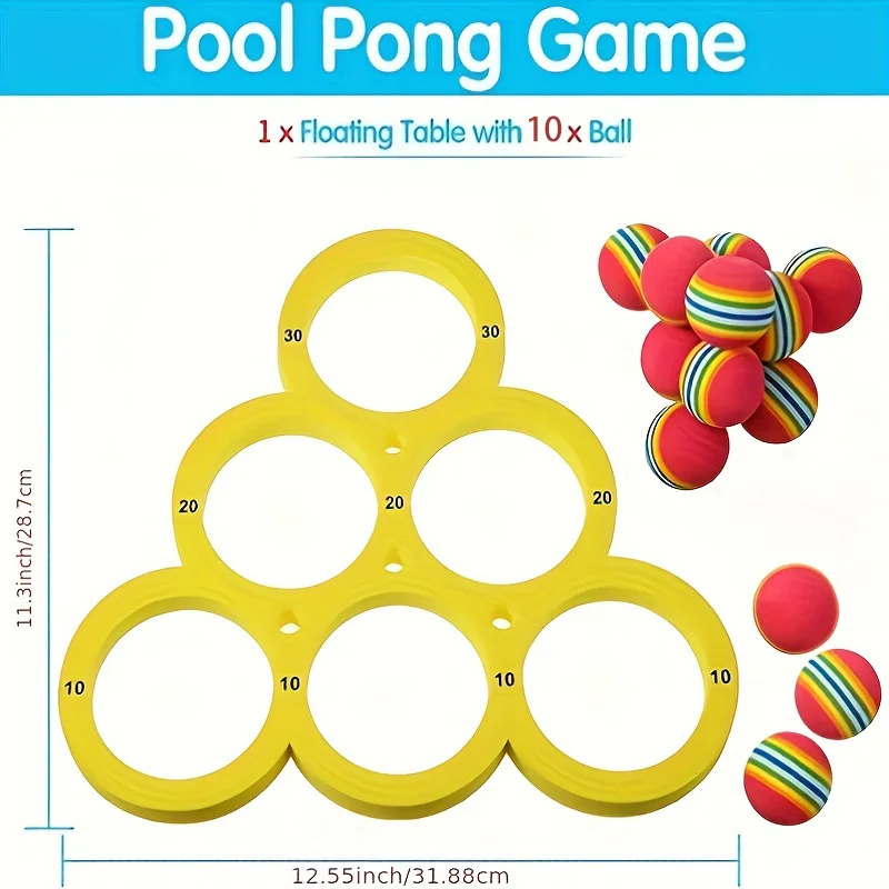 1set, Fun Splash Water Sports Floating Pool Game Toy - Durable EVA Material, Random Color Ball, Perfect for Summer Fun