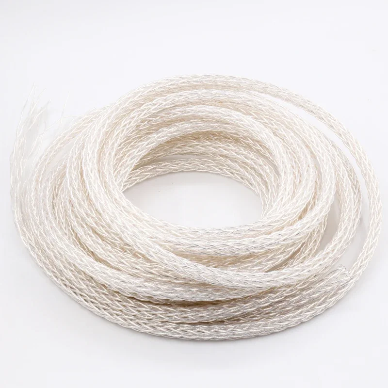

Bulk cable Braid High Purity Silver Plated 8AG OCC Cable 16 Strands Audio Speaker Wire HIFI DIY Loudspeaker Cables