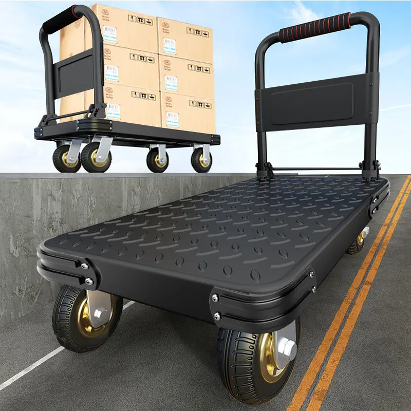 

Steel plate trolley, trailer pulling goods moving portable trolley, household handling goods