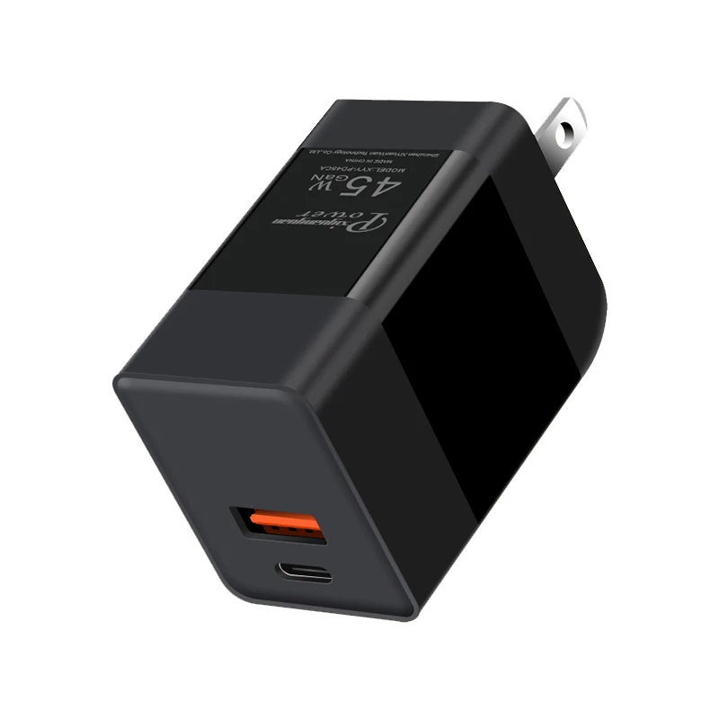 Adaptador de Celular de Carregamento Rápido, USB 3.0, Tipo C, PD, Carregador de parede, 45W, 2 Portas, Carregamento Rápido, Samsung, Xiaomi, iPhone 14