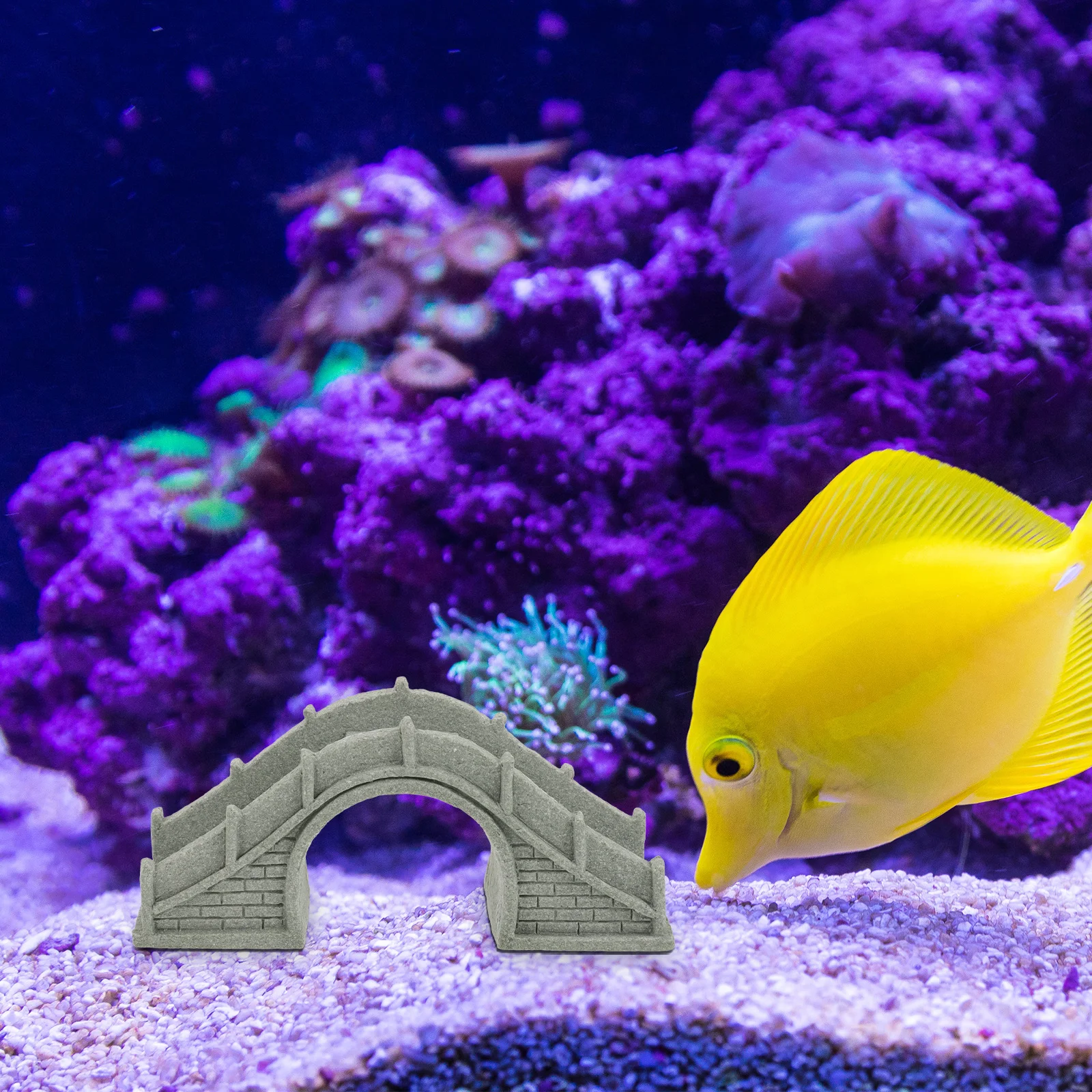 

Resin Bridge Statue Decor for Garden Bonsai Yard Micro Landscape Miniature Arch Bridge Ornament Home Desktop Fish Tank