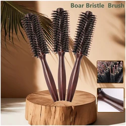 Boar Bristle Hair Brush Wood Hair brush Natural Wooden Wave Brush for Women Straighten Brush Hair Comb Handle Hairdressing Tools