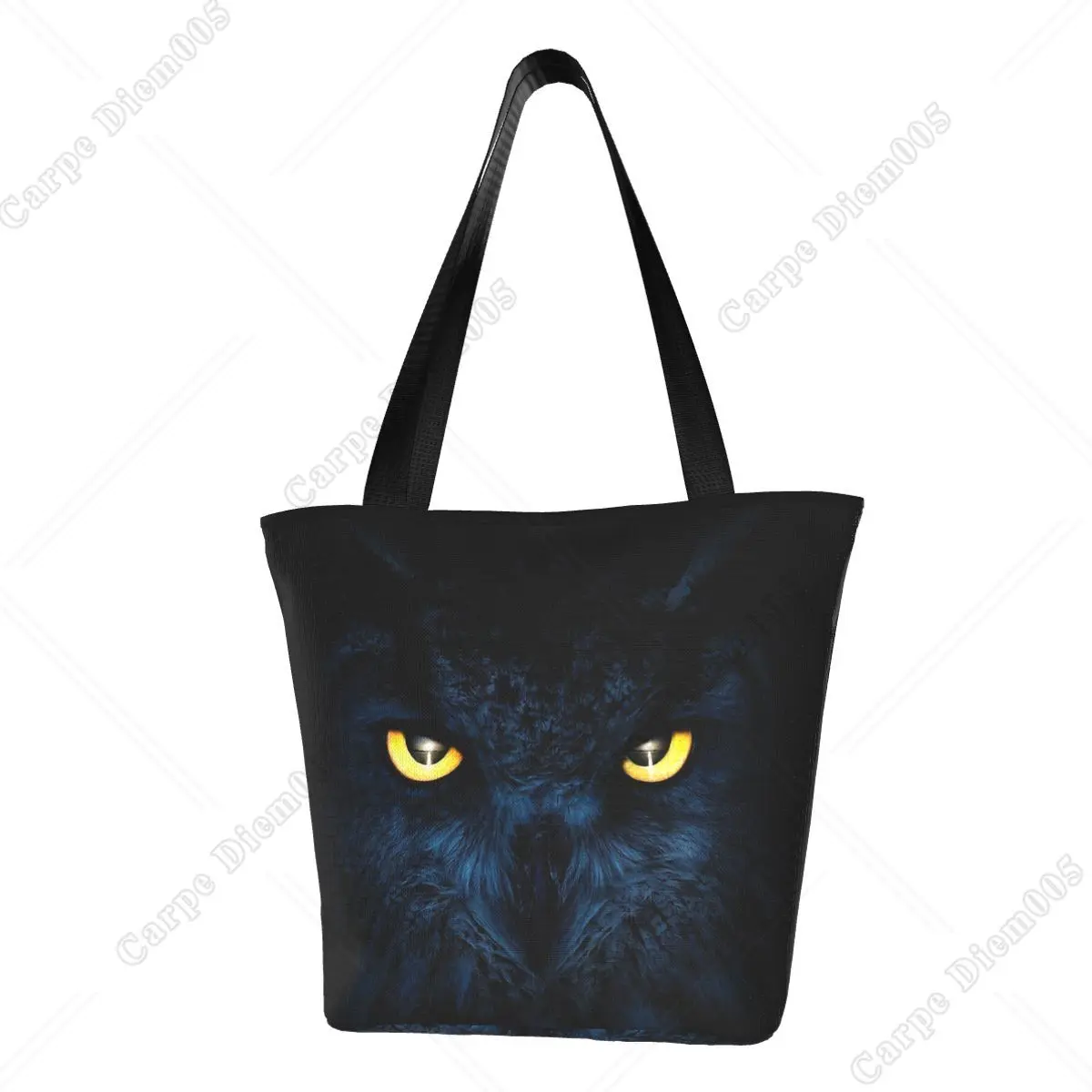 Owl Animal Eyes Unisex Shopping Bags Printed Zipper Shopper Tote Shoulder Bag Large Capacity Handbag Canvas