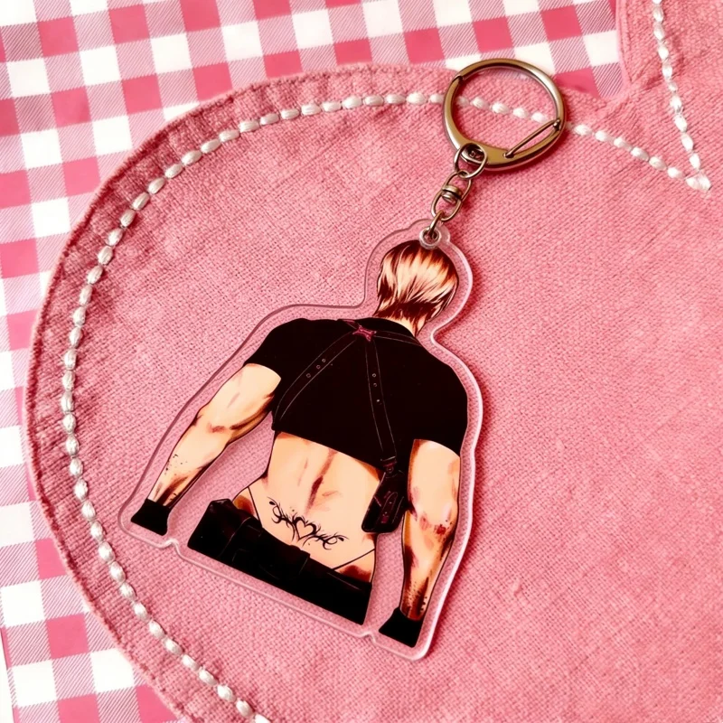 Cute RE4 Evil Leon Acrylic Keychain - Leon  Tramp Stamp Kennedy Meme Bag Charm, Resident Evil Fan Collection Gift