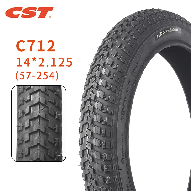 CST Bicycle tire 14inches C712 14*2.125 Bike Parts Children's Car Anti-Skid and Wear-Resistant  Folding Bicycle Tire 57-254