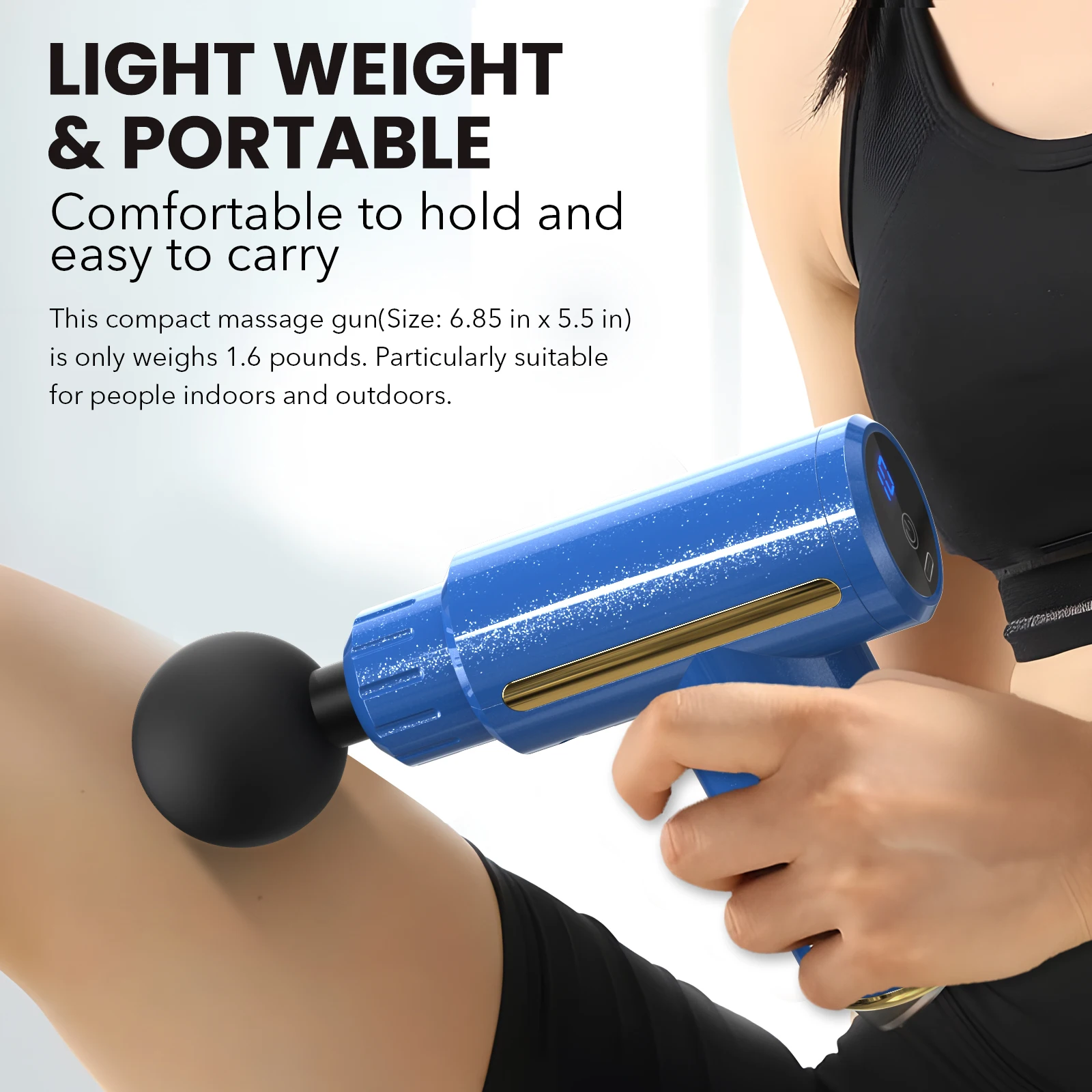 Sejoy-Pistolet de massage Fascia portable avec écran tactile LED, mini masseur de tissus, massage corporel léger, 4 têtes de massage de subdivision