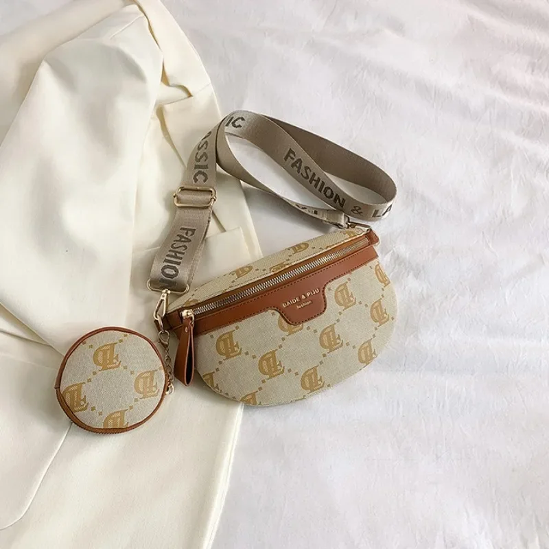 

Роскошные холщовые поясные сумки с буквенным принтом для женщин, стильная поясная сумка, женская поясная сумка, женская поясная сумка через плечо с широким ремешком на груди