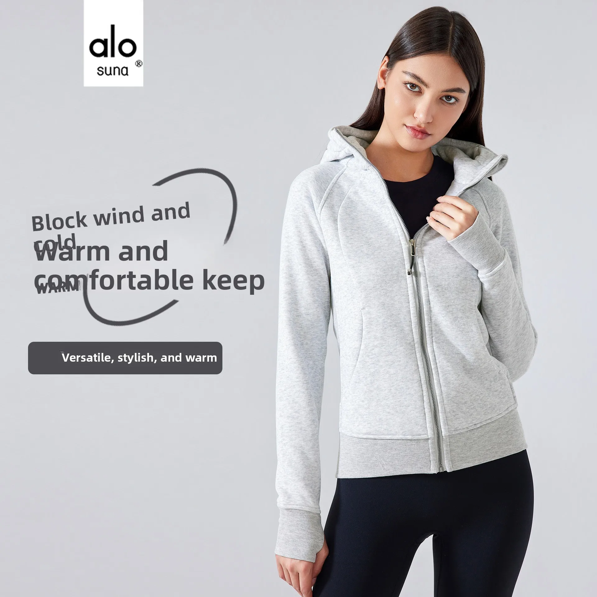 

Утолщенная термокуртка с капюшоном, женский свитер для фитнеса на открытом воздухе, куртка для йоги, спортивный топ