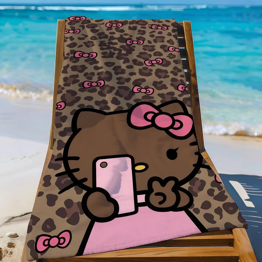 Sa H-HelloK-Kitty Leopard DarkSkinned Hottie Quick Drying Beach Towels Are Suitable For Swimming Pools Camping Yoga And The Gym