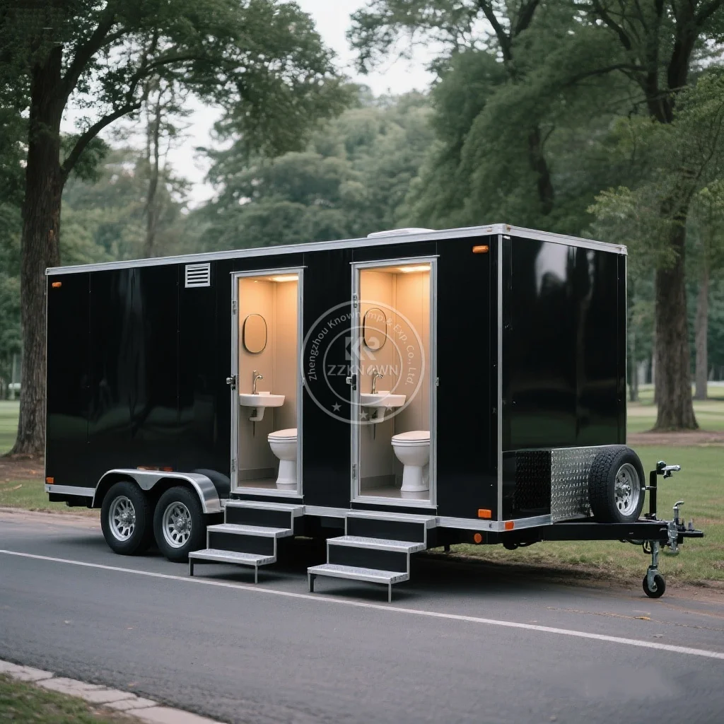 

High Quality Portable Outdoor Public Mobile Prefab Toilet Trailer - Durable Restroom Solution for Events And Emergency Response