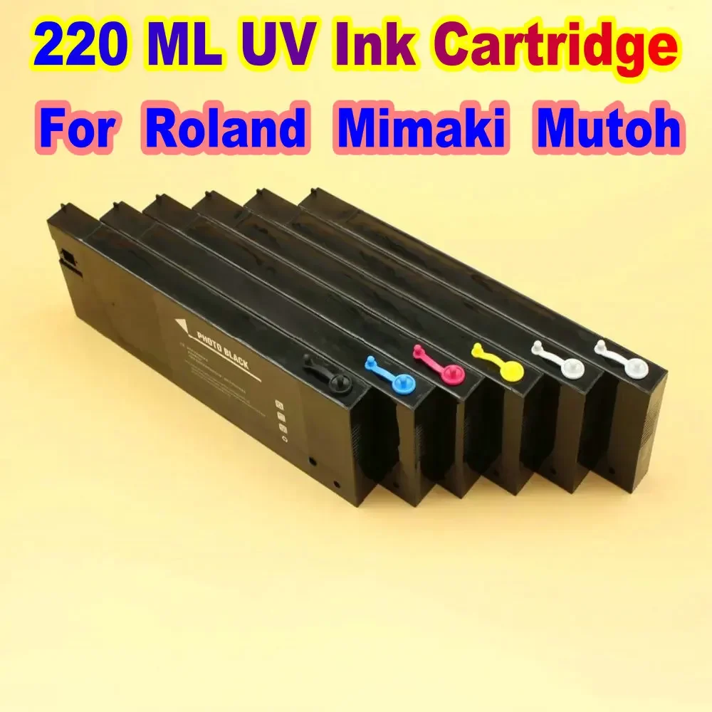 Wkład atramentowy UV 220ml puste drukarki wielokrotnego napełniania wkład UV do Mutoh Roland Mimaki wkłady do druku UV części eksploatacyjne