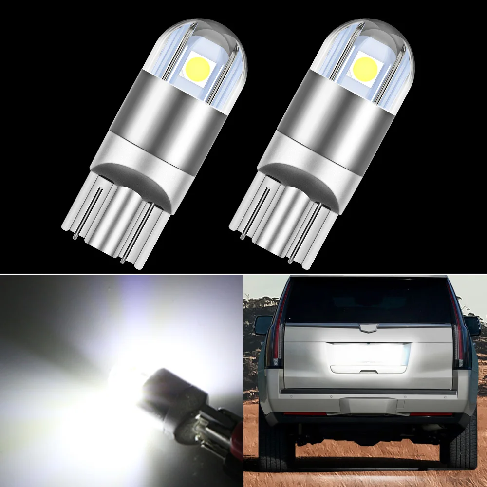 2pcs LED License Plate Light Bulb Lamp W5W T10 Canbus For Cadillac Escalade Seville CTS XLR SRX STS DTS ATS ELR XTS 2013-2019