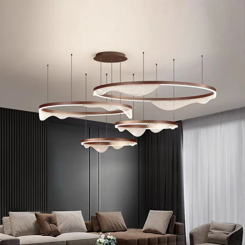 Chic Lace Pendant light Elegant Living Room Main Lamp Modern LED Dining Room Lamp Hollow Villa Decorative Ring Light Fixtures