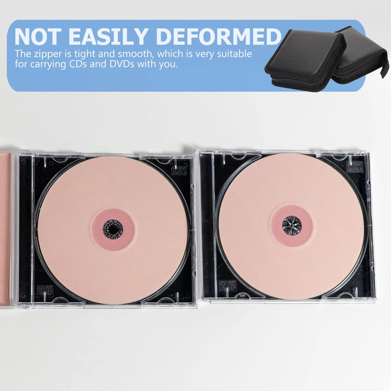 

3Pcs Cd Wallet Portable Disc Storage Pouch Scratch Resistant Secure Zipper Closure for 40 Cds Dvds Ideal Travel Car Cd Case