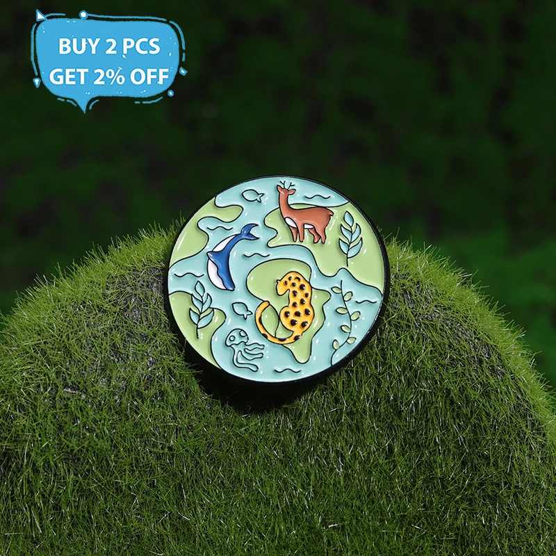 ECO NOT EGO Enamel Pins Custom TREAT OUR EARTH WITH KINDNESS Brooches Lapel Badges Plant Jewelry Gift for Kids Friends