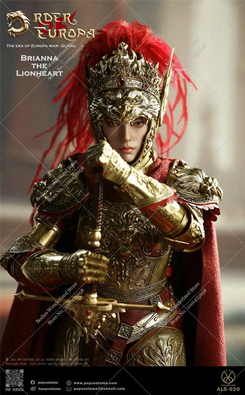 POP COSTUME ALS-020 1/6 Collectible Europa Wars Lion Heart Queen All Copper 12 inch Female Soldier Movable Eye Full Set Model