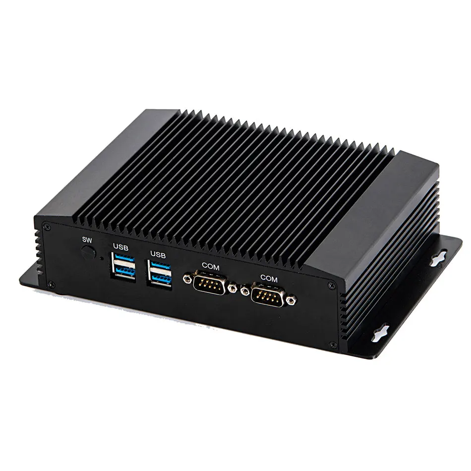 Hunsn industrial embedded pc, lüfter loser mini computer, im08, ipc, windows 11/linux ubuntu, ac vga, hdmi, 2lan, 2com rs232, 4usb 3,0