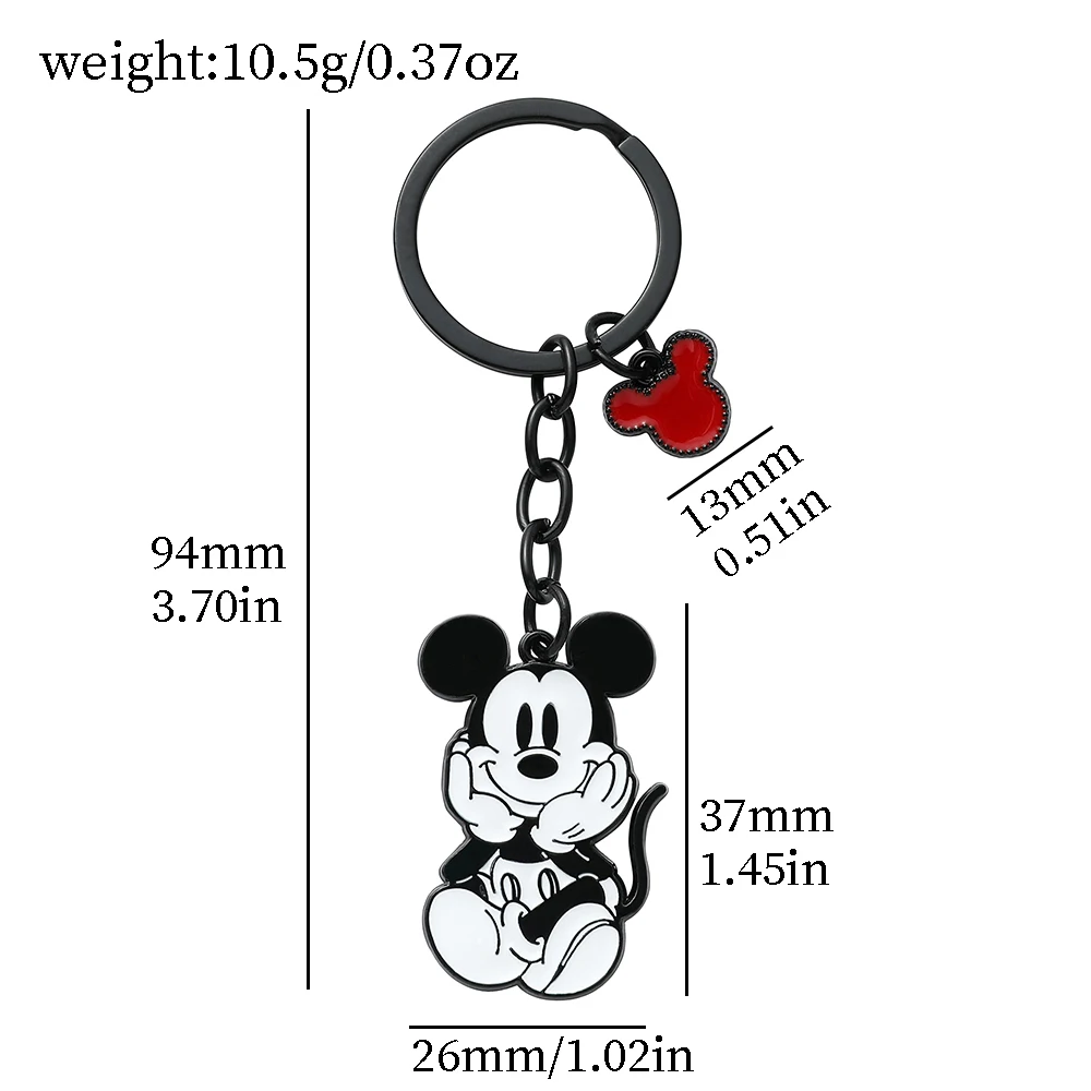 Mickey and Minnie Mouse Keychains Disney Key Chain for Women Jewelry Cartoon Metal Keyrings