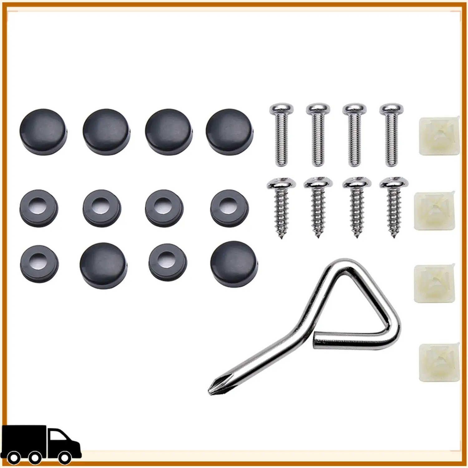 

Innovative Matte Aluminum License Plate Frame With Chrome Screw Caps, 2Pcs 2 Holes Black License Plate Frames, Car License Plate