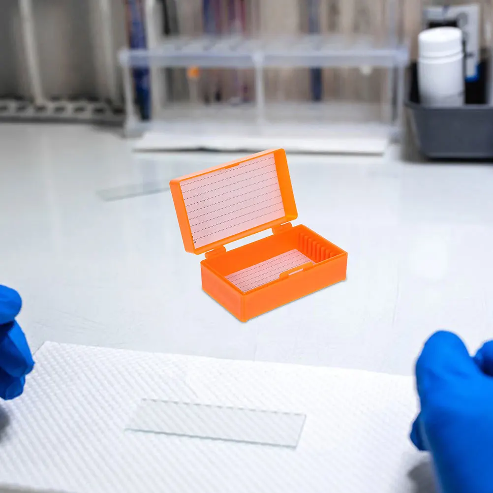 

6Pcs Plastic Microscope Slide Case Compact Slide Storage Box for Histology Medical Specimen Protection