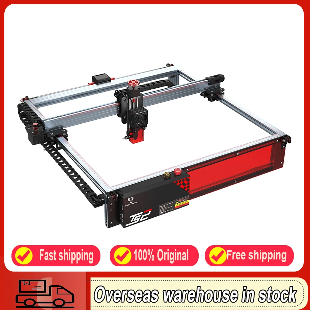 Dua Pohon TS2 Laser pemotong 10W, mesin pemotong pengukir Laser fokus otomatis 450x450mm Area pengukir dengan sistem pengiriman udara