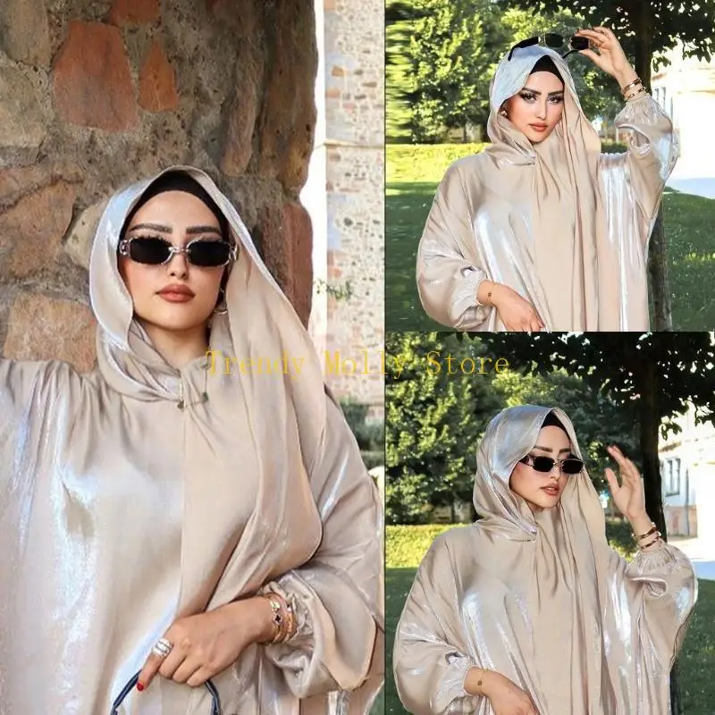 

N5KB Платье-кафтан с длинными рукавами Кафтан Абая Полная длина Платье-кафтан