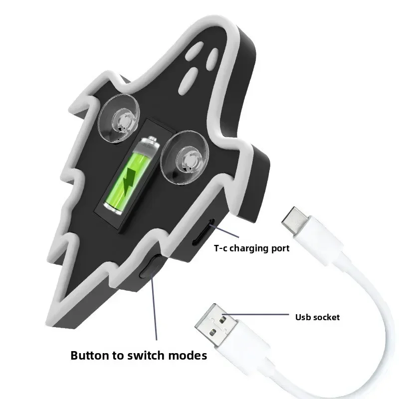 Car Devil Night Shadow Atmosphere Light Solar Charging Vibration Sensing Car Window Suction Cup Halloween LED Decorative Light