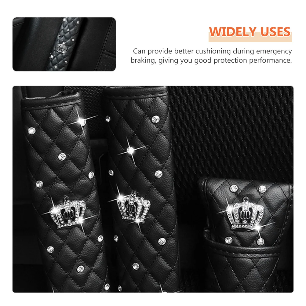 

2Pcs Rhinestone Cover Shoulder Pad Neck Cushion Protection Stylish Decor Covers Seat Strap Covers