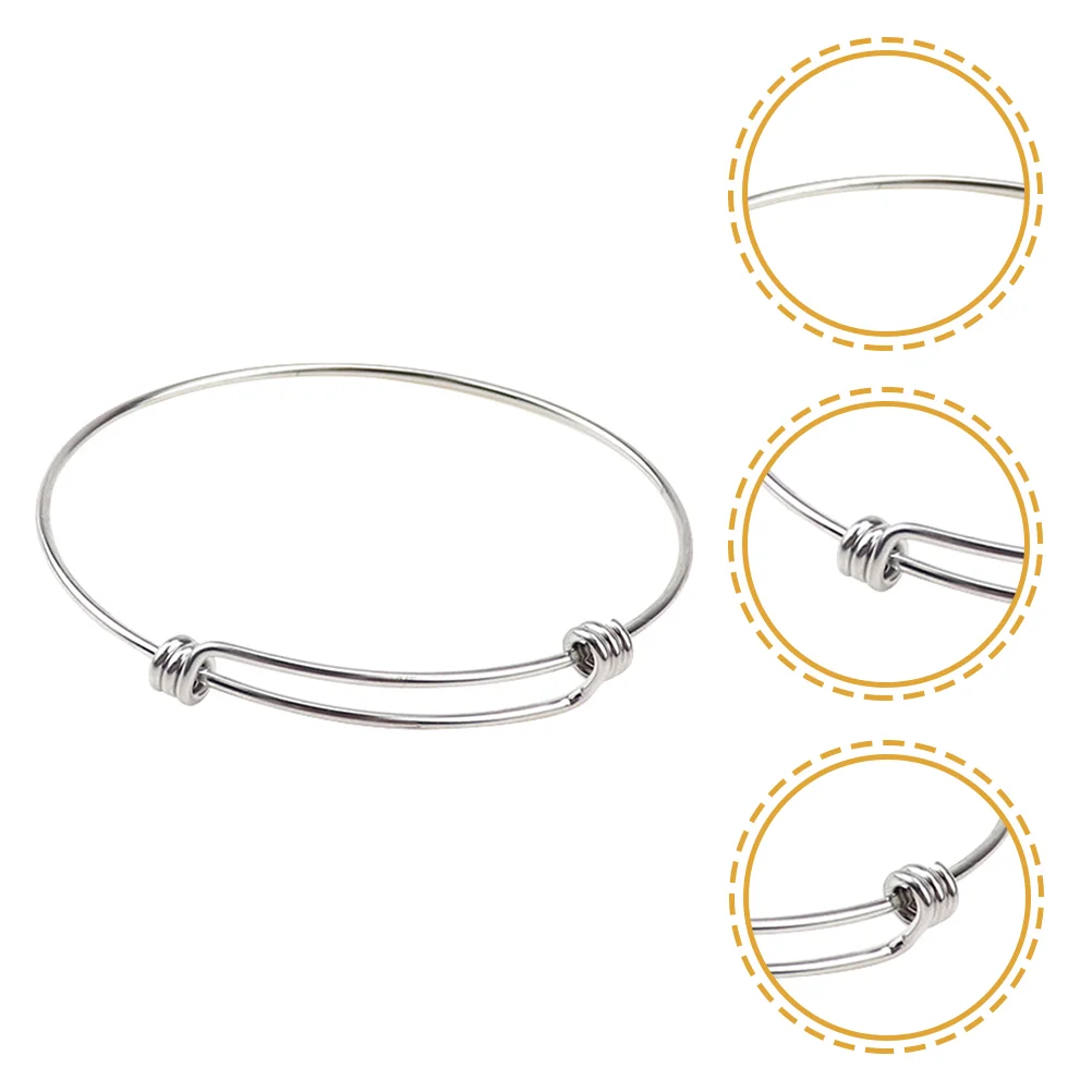 5 Pcs Adjustable Bracelet Stainless Steel Bangles Wrist Decor Jewlery Wire Jewelry Accessories Making DIY Expandable Bracelets