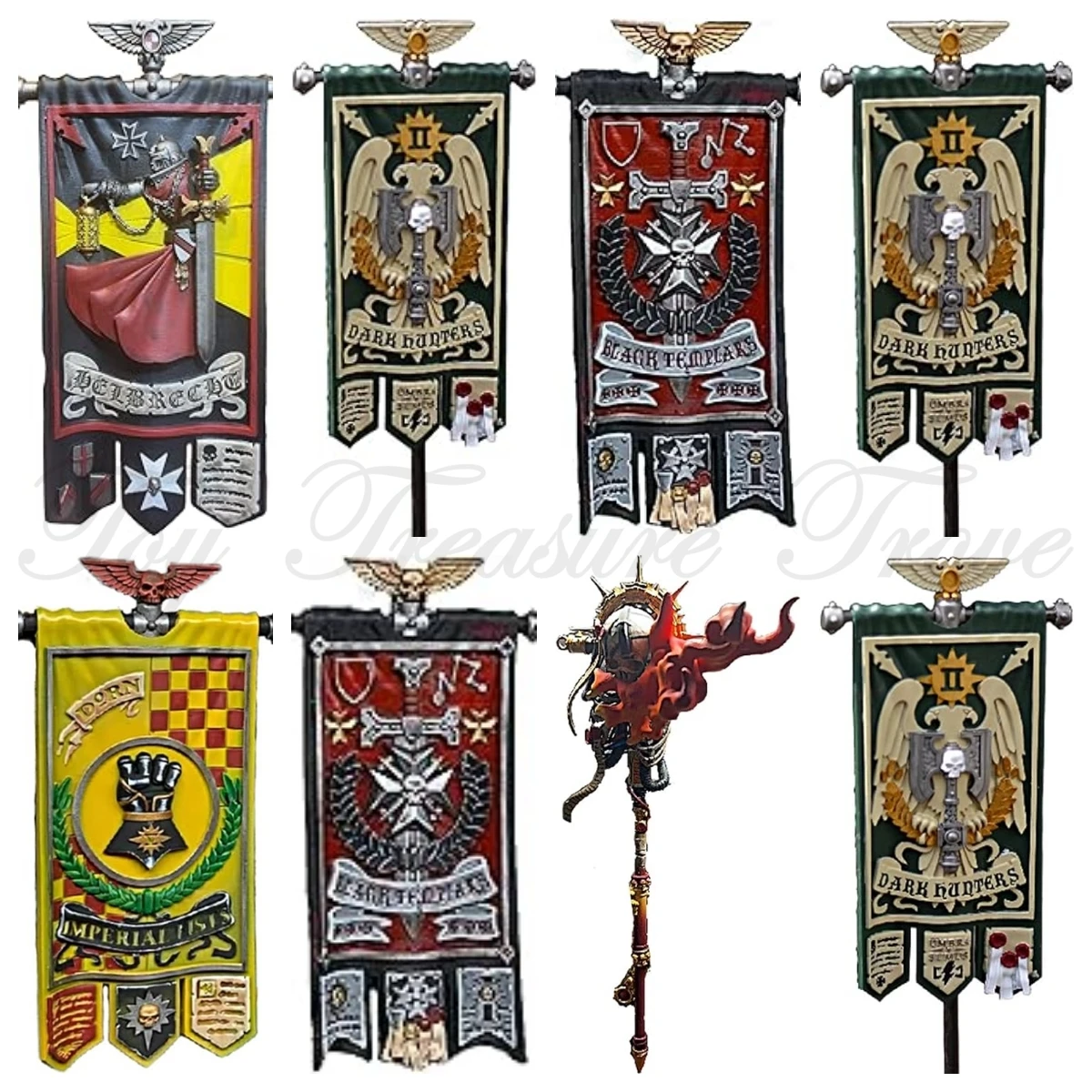 【맞춤형】JOYTOY 40k 1/18 액션 피규어 액세서리 군사 깃발 배너 1개