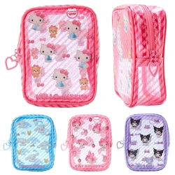 Sanrio Hello Kitty Melody Cosmetic Bag Cartoon Washbag Lady PVC Waterproof Transparent Pen Bags Student Stationery Storage Pouch