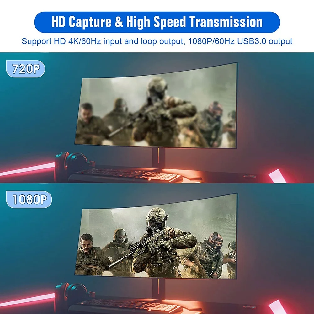 Tarjeta de captura de vídeo diaria, tarjeta de captura para Switch, 4K 1080P 60FPS para transmisión y grabación de vídeo para PS4/DSLR/cámara