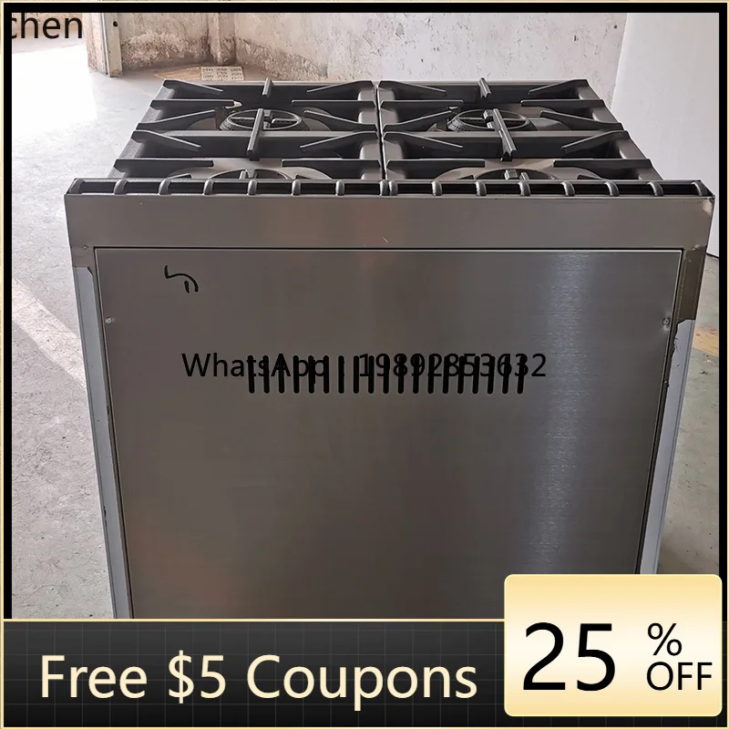 

Коммерческая газовая кастрюля AB с четырьмя головками и подставкой, вертикальная роскошная комбинированная печь, кастрюля с шестью глазами и электрической духовой шкалой