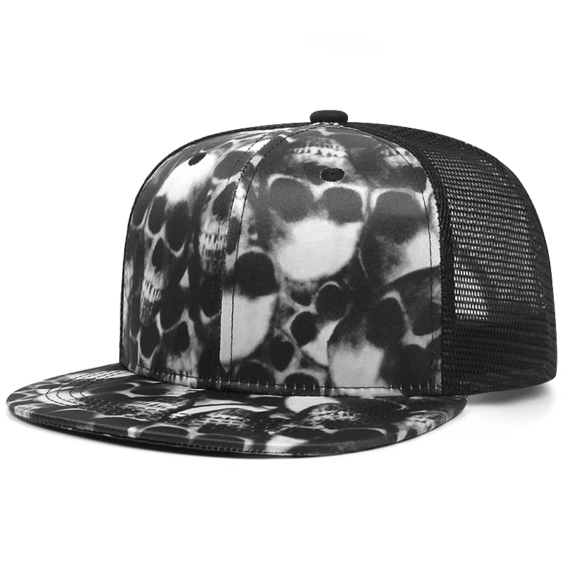 Fashion Camo Skull Embroidered Baseball Hat Men Women Adjustable Hip Hop Snapback Caps Adult Unisex Sunshade Cowboy Hat ﻿