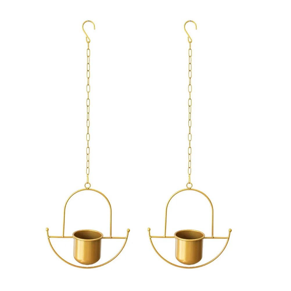 Wall Mounted Iron Plant Hanger Set for Creating Layered Greenery Displays in Residential and Commercial Spaces