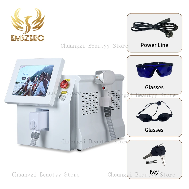 Dual TEC Cooling System CE Certified Ice Platinum 3 Wavelength 808nm Diode Laser Hair RF Painless Best Hair Removal Results