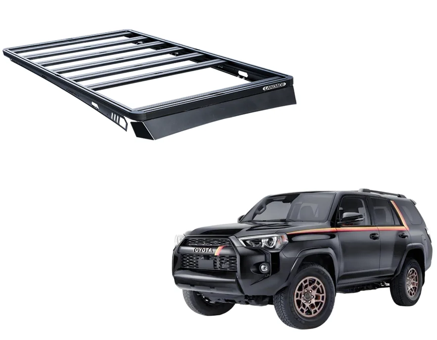 

Heavy Duty SUV Cargo Rack Black Powder Coated Backbone Roof Rack Luggage Basket Carrier for Toyota 4Runner