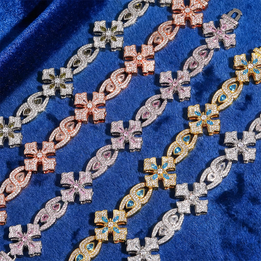 

Flower Shape Infinity Hourse Eyes Bracelet Fashion Bangle With Water Drop Wrist Chains Hiphop Jewelry Gift For Men Women Anklet