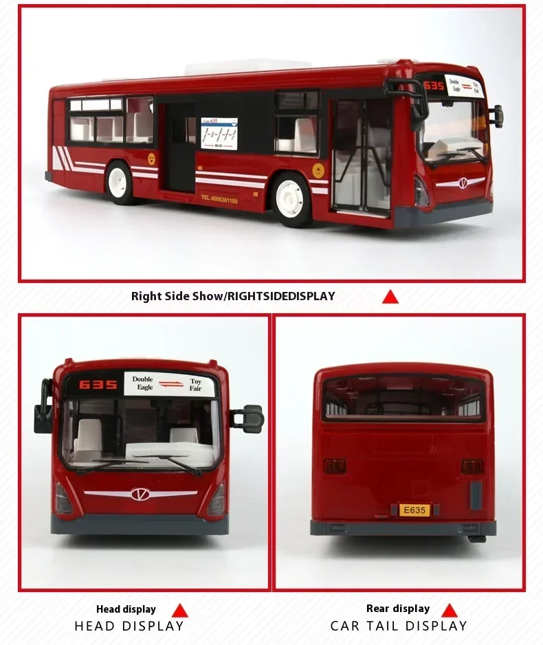 Remote Control Bus Wireless Handle E635-001 Rc Electric School Bus Simulation Toy Bus Color Box Model Children's Outdoor Toy Gif