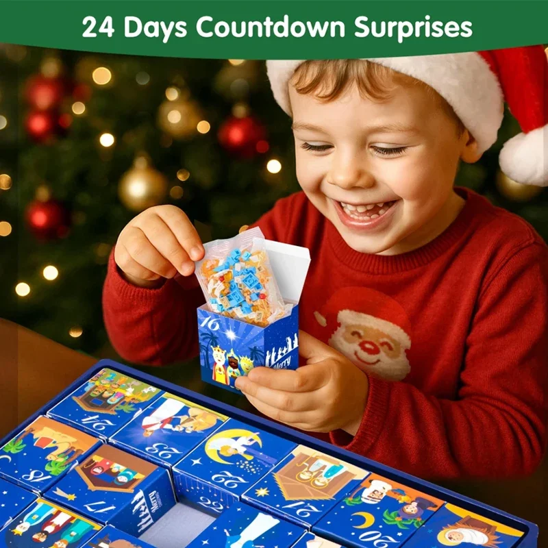 2026 Christmas Advent Calendar Gifts Box 24 Days Countdown Surprise Mini Building Blocks Toy Xmas Home Decor Gift Party Toys view 3