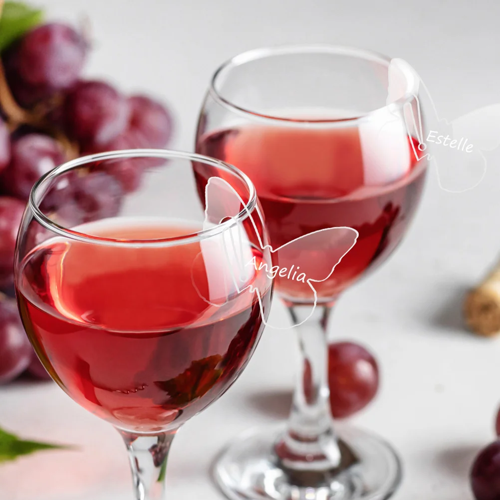 

10Pcs Transparent Acrylic Drink Markers Butterfly Wine Glass Tags for Weddings Birthdays Party Decor Cup Labels for Drinks