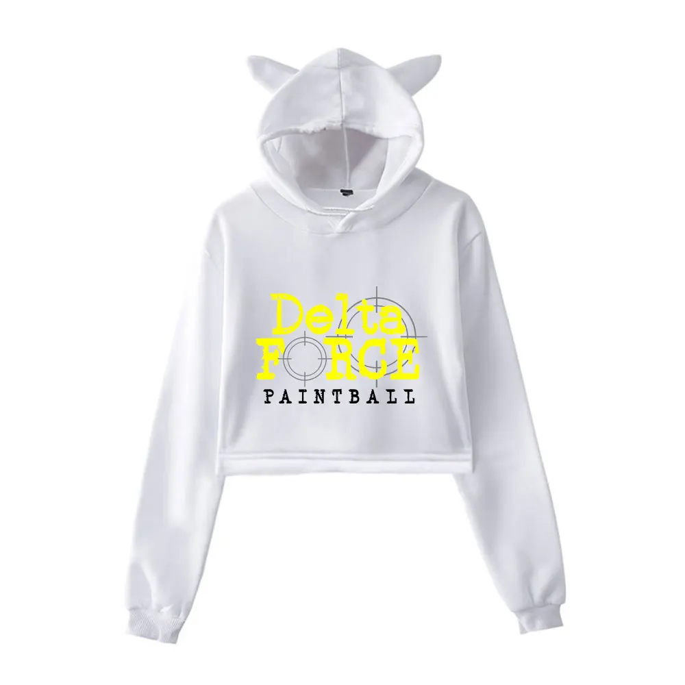 Delta Force Tracklist Merch Pullover Female Cat Ears Hoodie Long Sleeve Top Women's Clothes