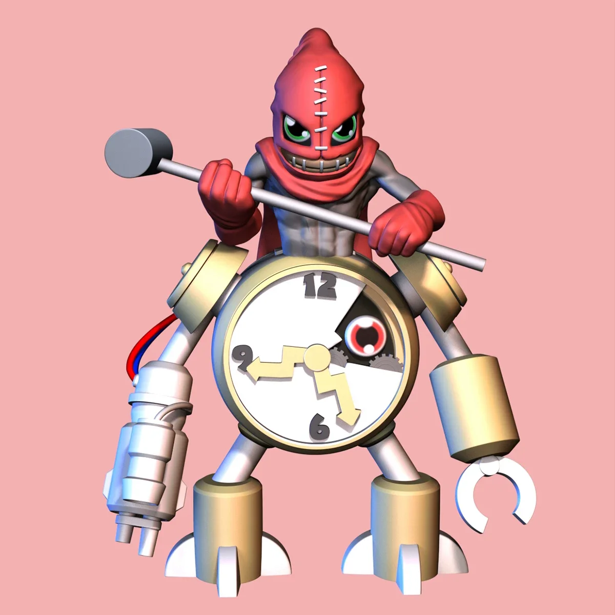 

Модель по индивидуальному заказу, 15 см, модель Clockmon, игрушки Digimon Adventure Gk, модель для 3D-печати на заказ