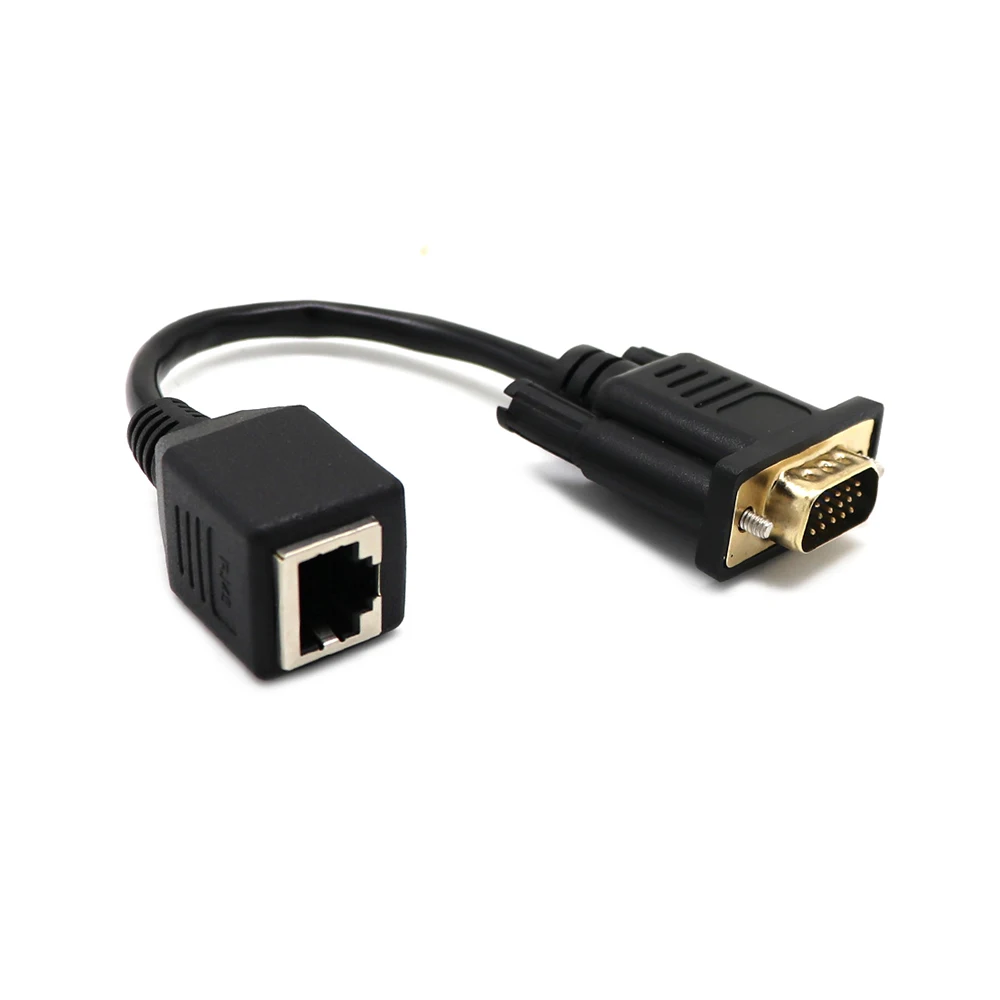 1PC VGA Extender Male/Female to RJ45 Ethernet Female LAN CAT5 CAT6 Network Cable Adapter