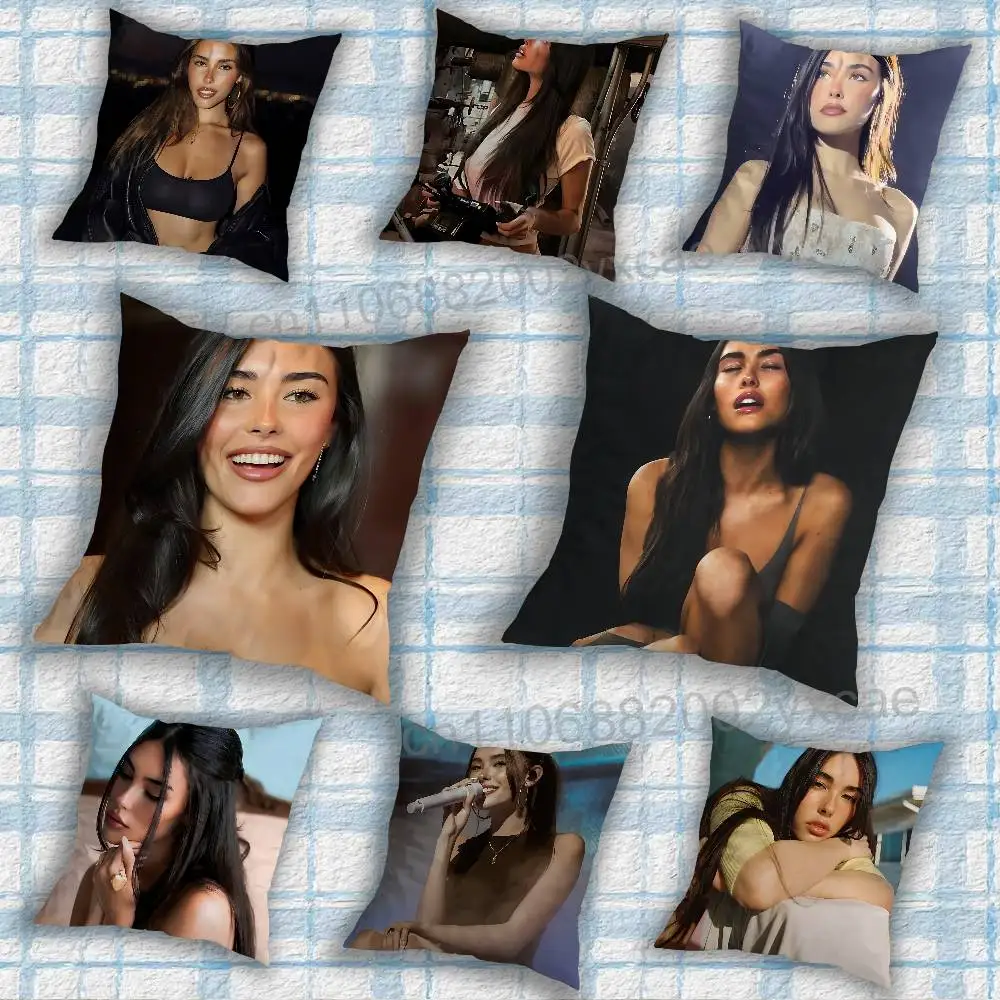 

locket Album Madison Beer Art Pillow Case Square Double-Sided Printing Short Plush Sofa Cushion Cover Bedroom Bedside Pillow