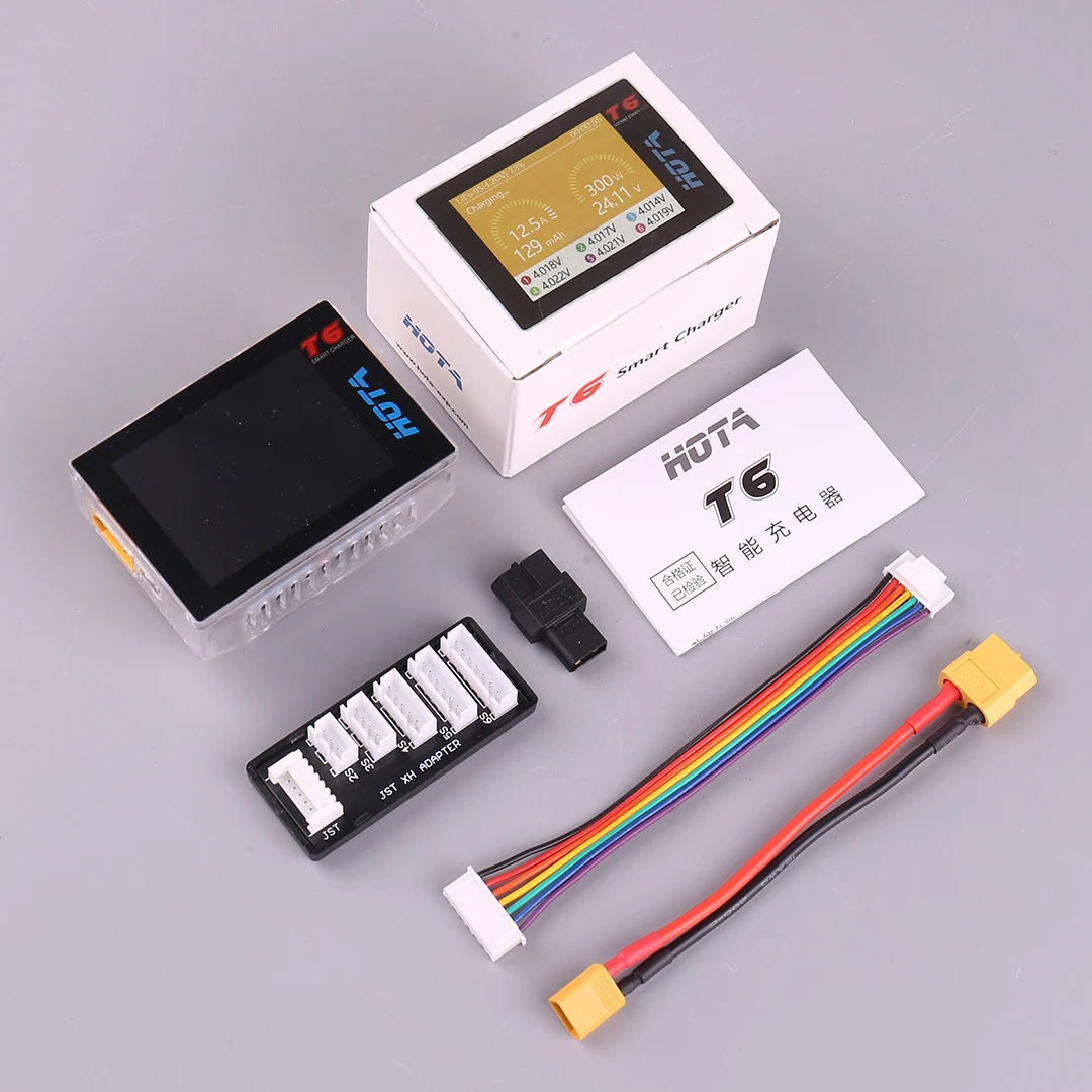 

HOTA T6 300W 15A Battery Charger LiHv Lipo NiMh Li-ion Ni-Cd Digital RC Charger 1-6S Lipo Balance Charger Discharger PD 90W 5A