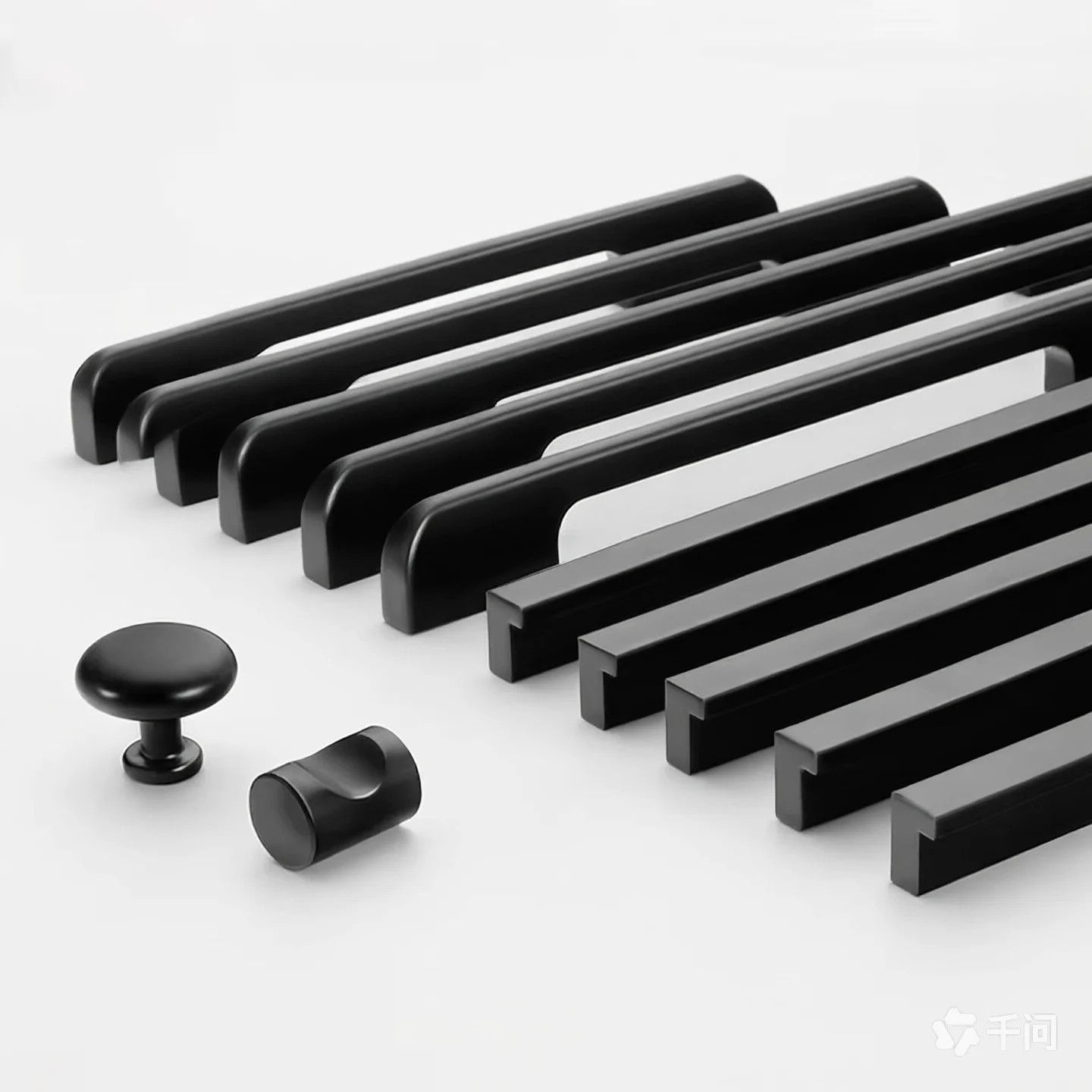 KAK Fashion Black Hidden Cabinet Handles Aluminum Alloy Kitchen Handles Cupboard Pulls Drawer Knobs Furniture Room Door Hardware