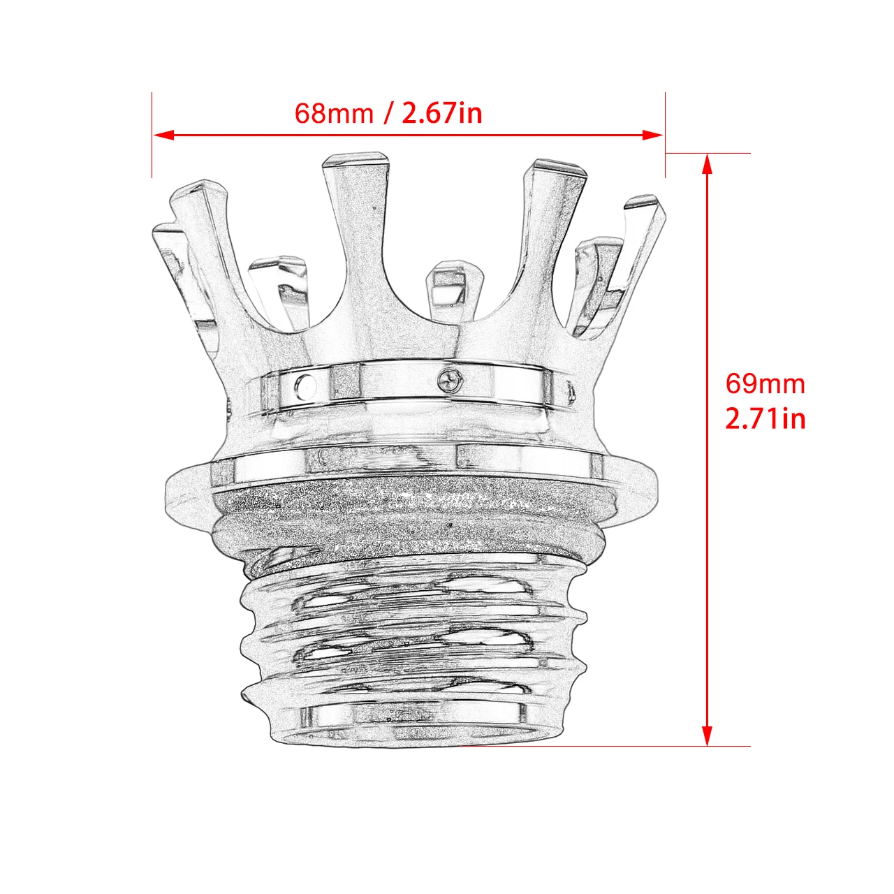Black King Crown Gas Cap Fuel Tank Right-hand Thread Bil Fit For Harley For Breakout For Dyna For Low Rider FXDLS Models